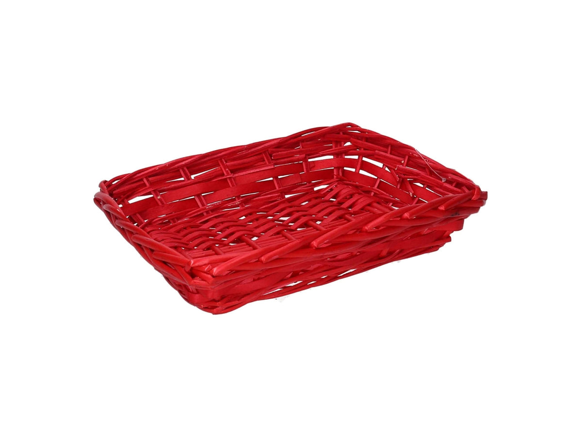 Cesta vimini rettangolare 31x23xh.7cm rosso