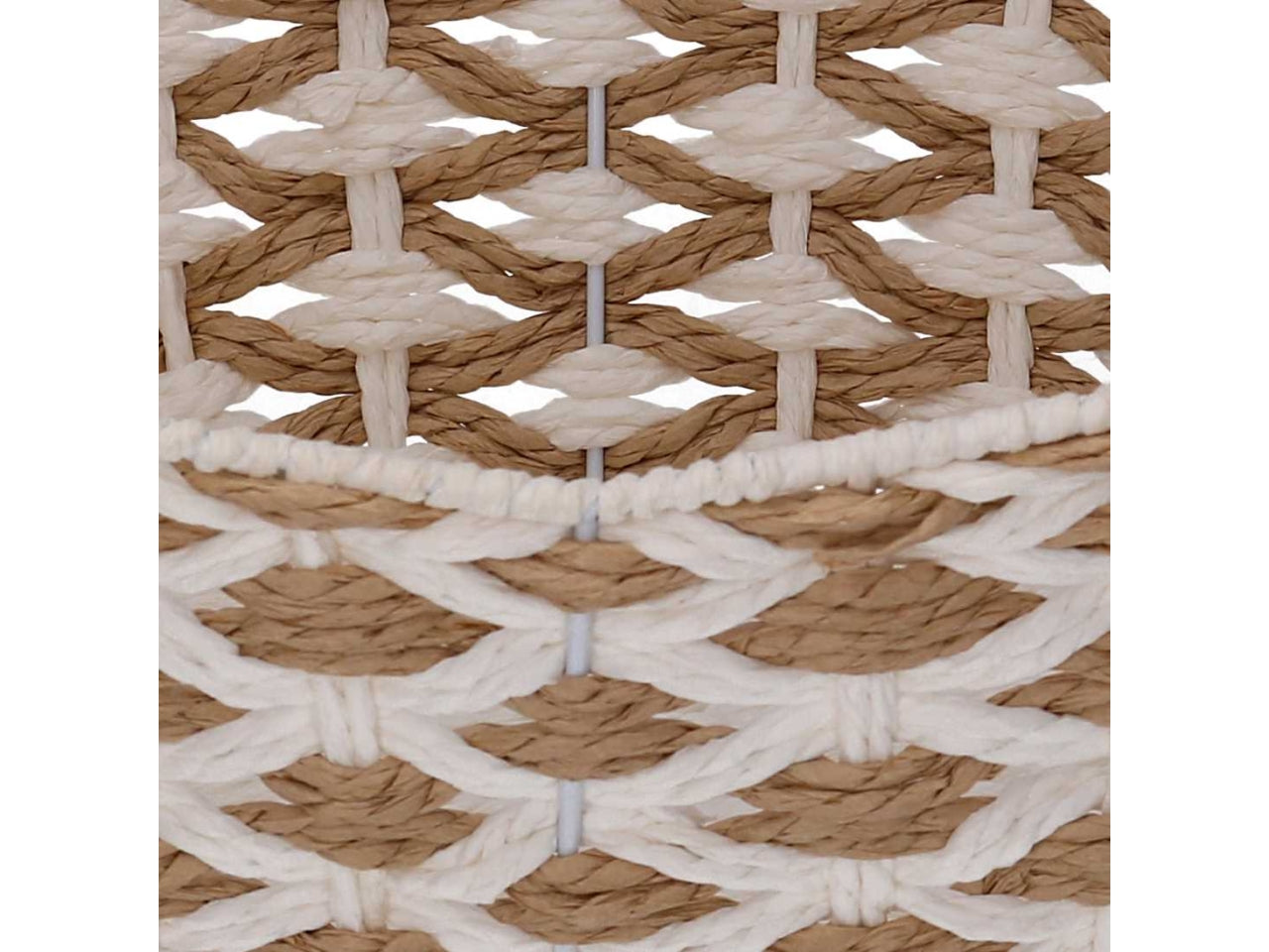 Cesta ovale intrecciato naturale/bianco 43x28xh.11/15cm