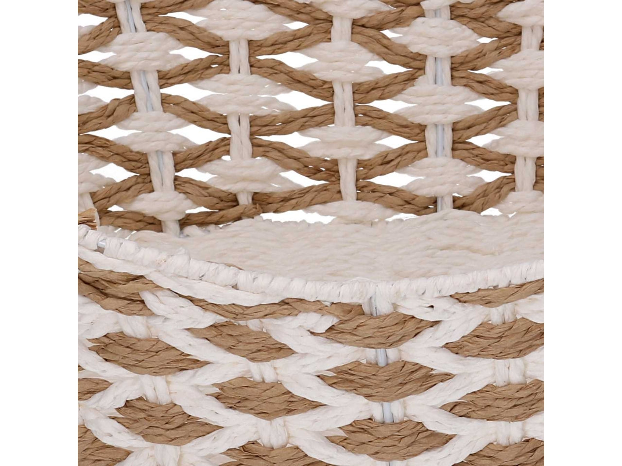 Cesta ovale intrecciato naturale/bianco 47x35xh.11,5/16,5cm