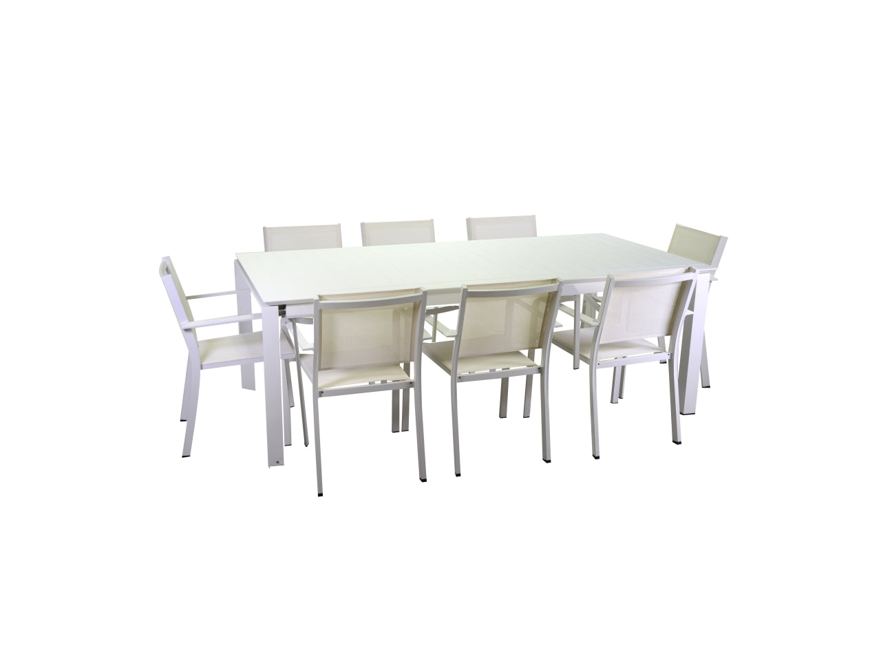 Tavolo alluminio El Paso allungabile bianco rettangolare 220/330x110xh.76cm