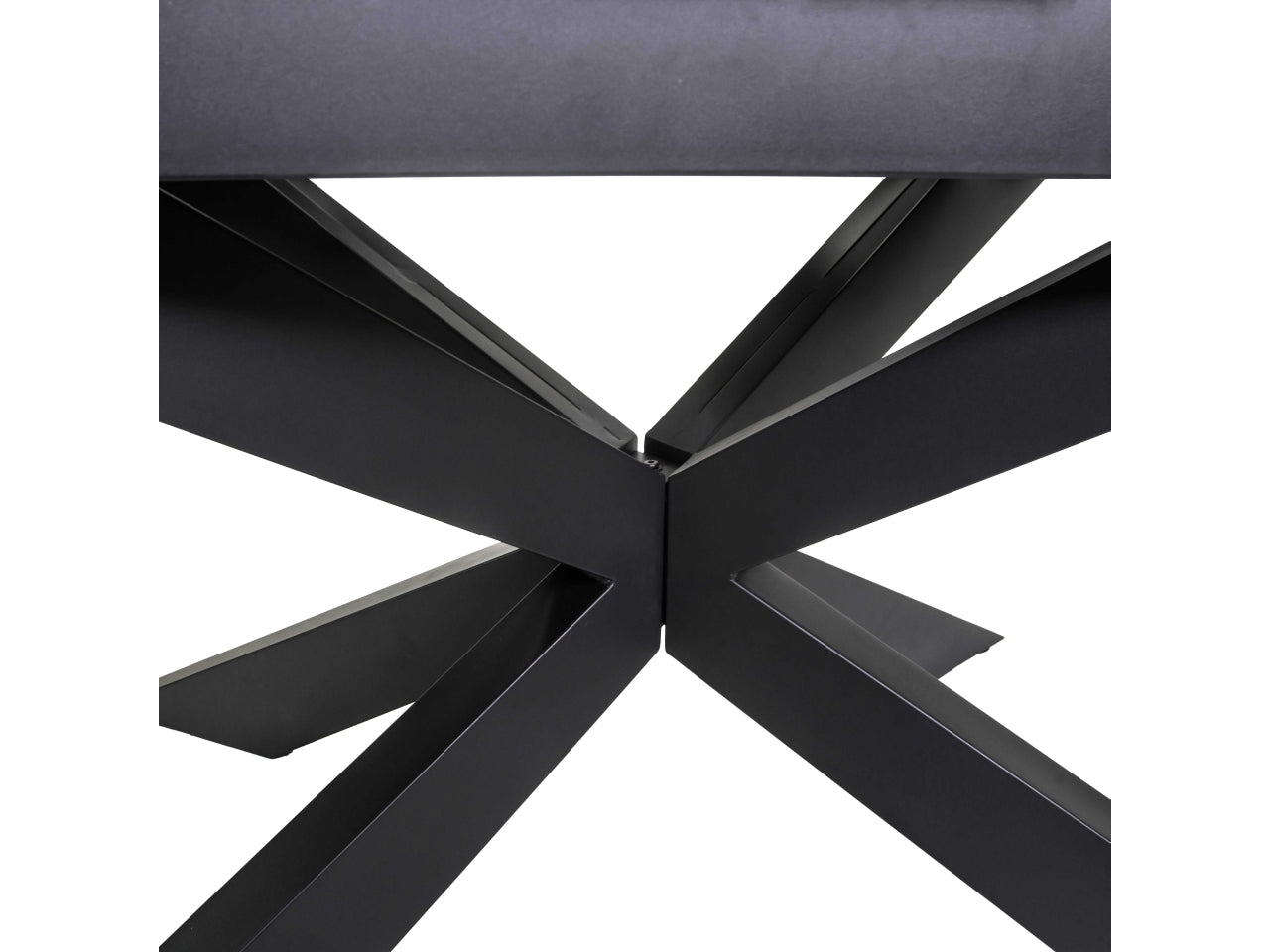 Tavolo Pepper allungabile con top bianco in pietra sinterizzata 160/200x90xh.76cm e piedi di metallo incrociati