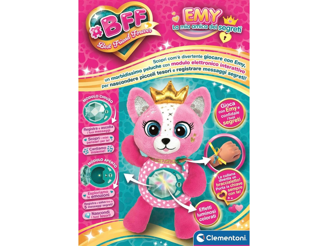 Clementoni bff emy pink secret plush