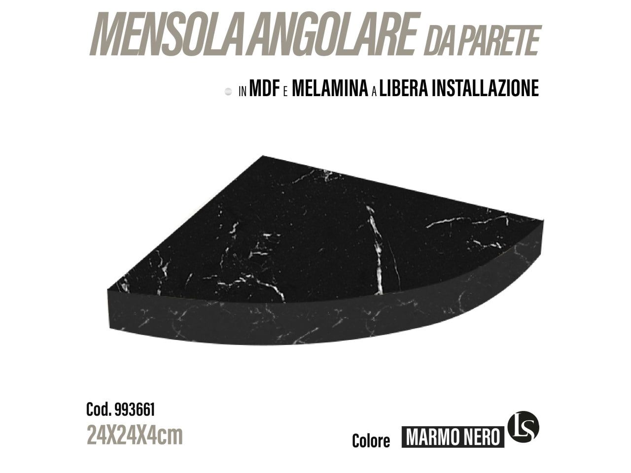 Rus mensola mdf 23x23x3,8cm