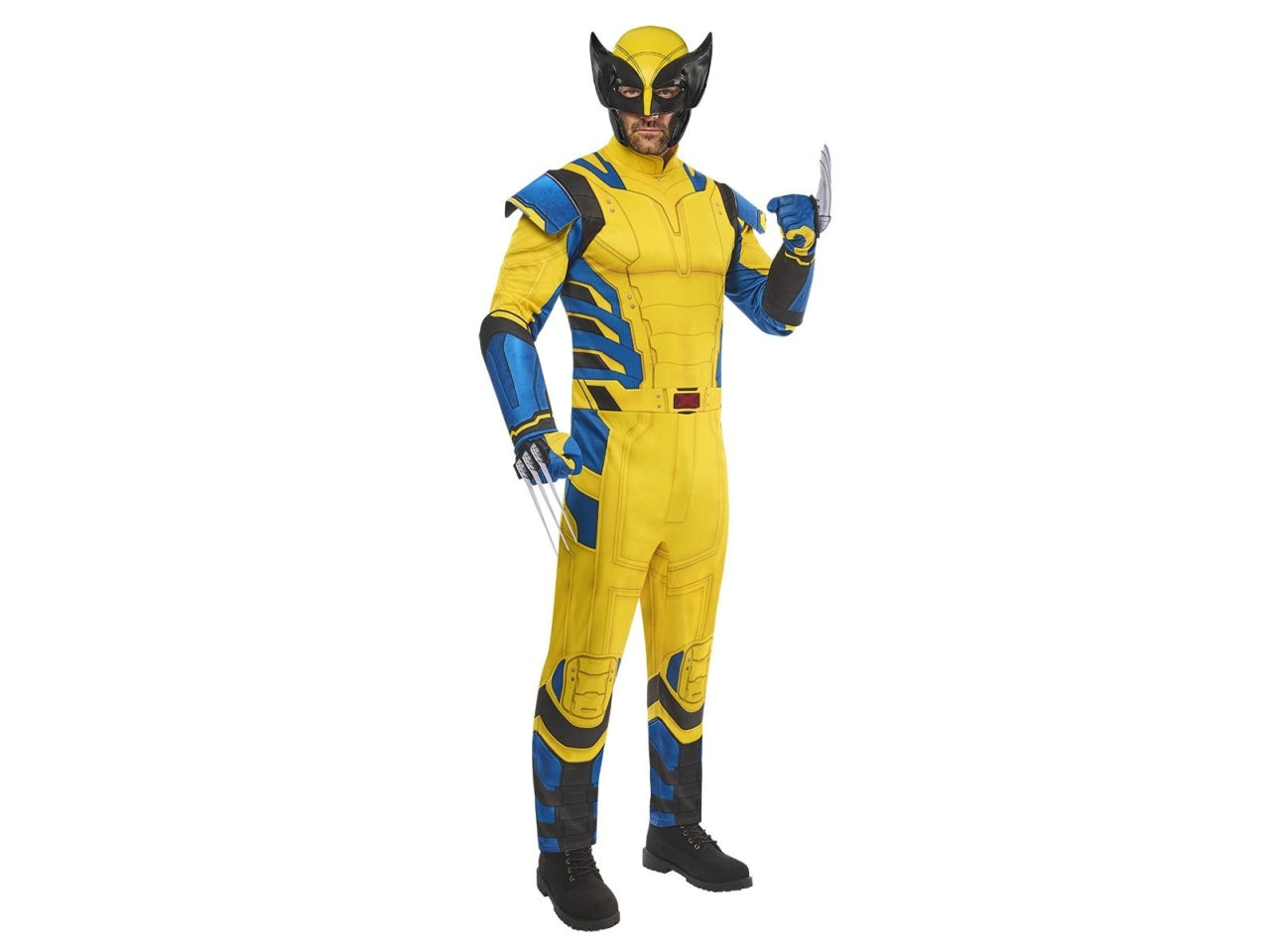 Costume adulto wolverine deluxe, composto da tuta, guanti con lame e maschera taglia L