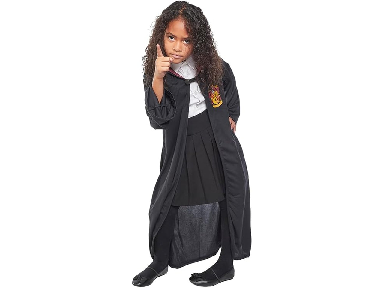 Costume Harry Potter, composto da tunica con cappuccio e spilla taglia XL 9-10 anni