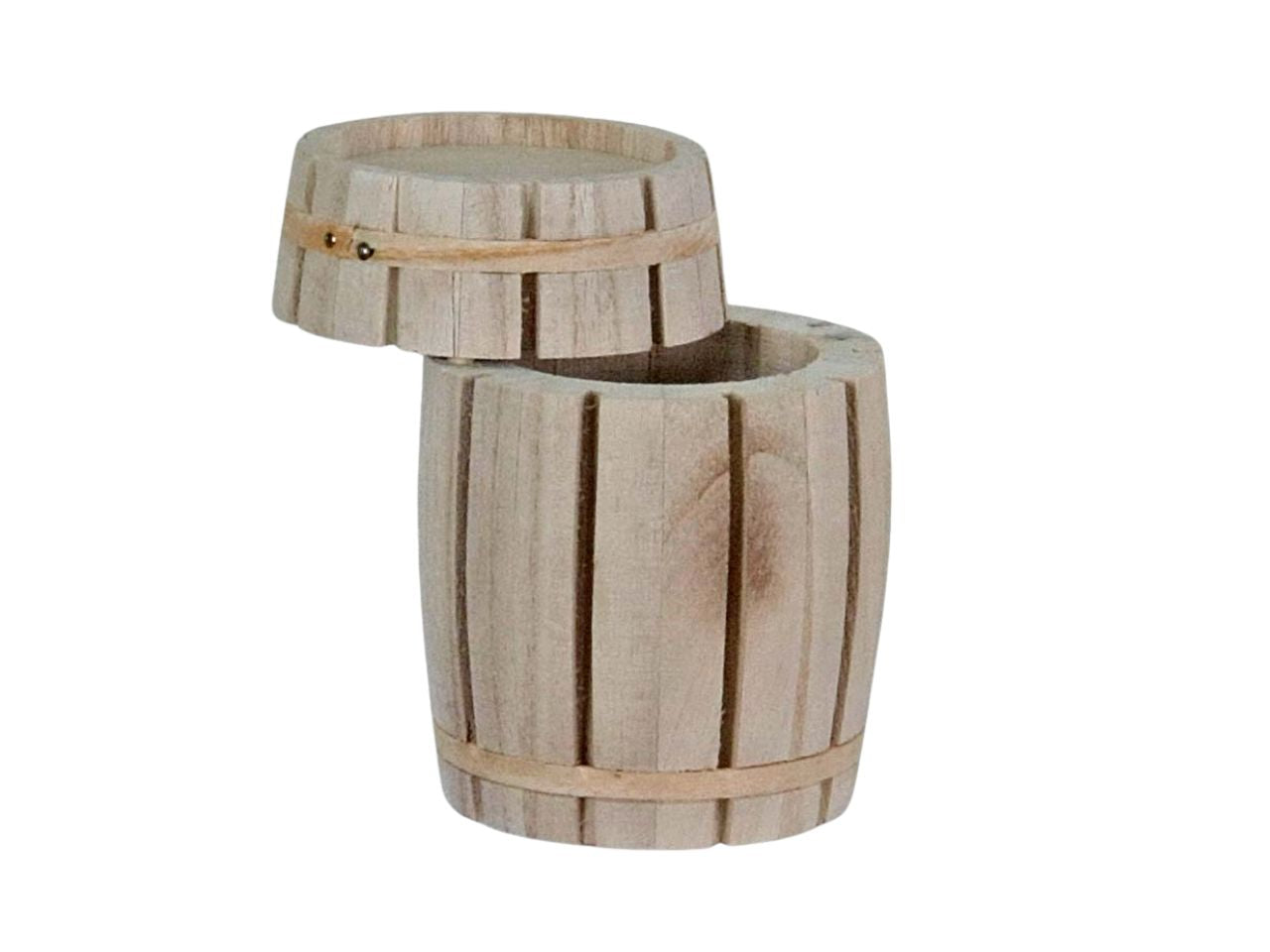 Scatola botte in legno naturale