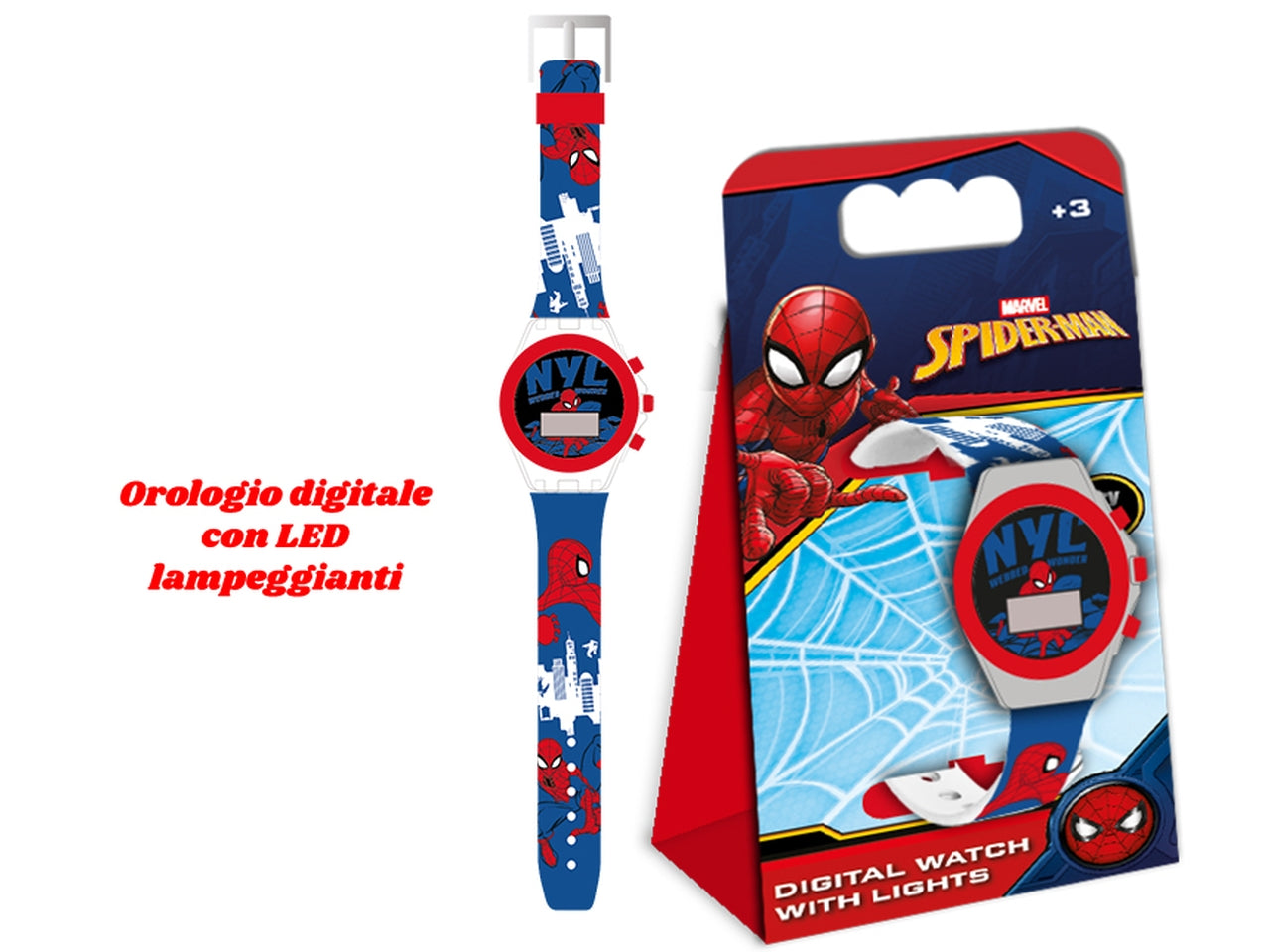 Spiderman orologio led con schermo decorato