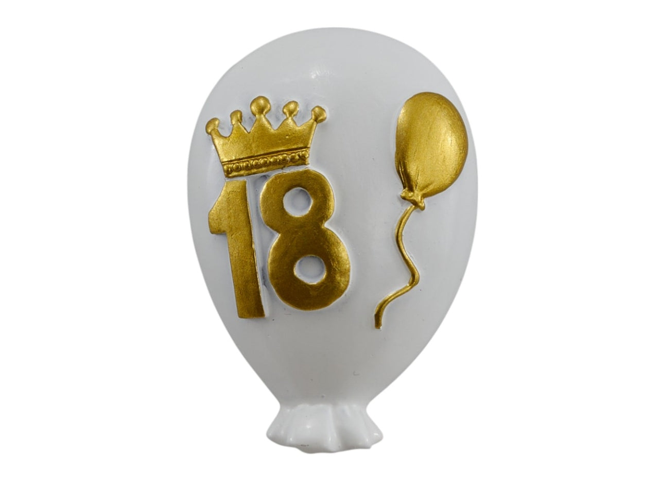 Magnete palloncino 18anni bianco e oro