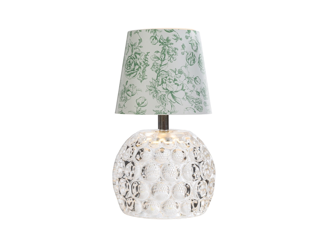 Toile lampada led touch con cappa a fantasia verde 11xh.20cm