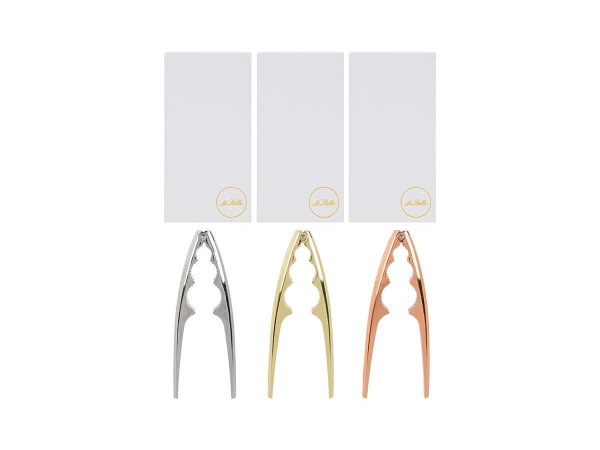 Schiaccianoci metallo 17,5x4cm con scatola in 3 colori assortiti