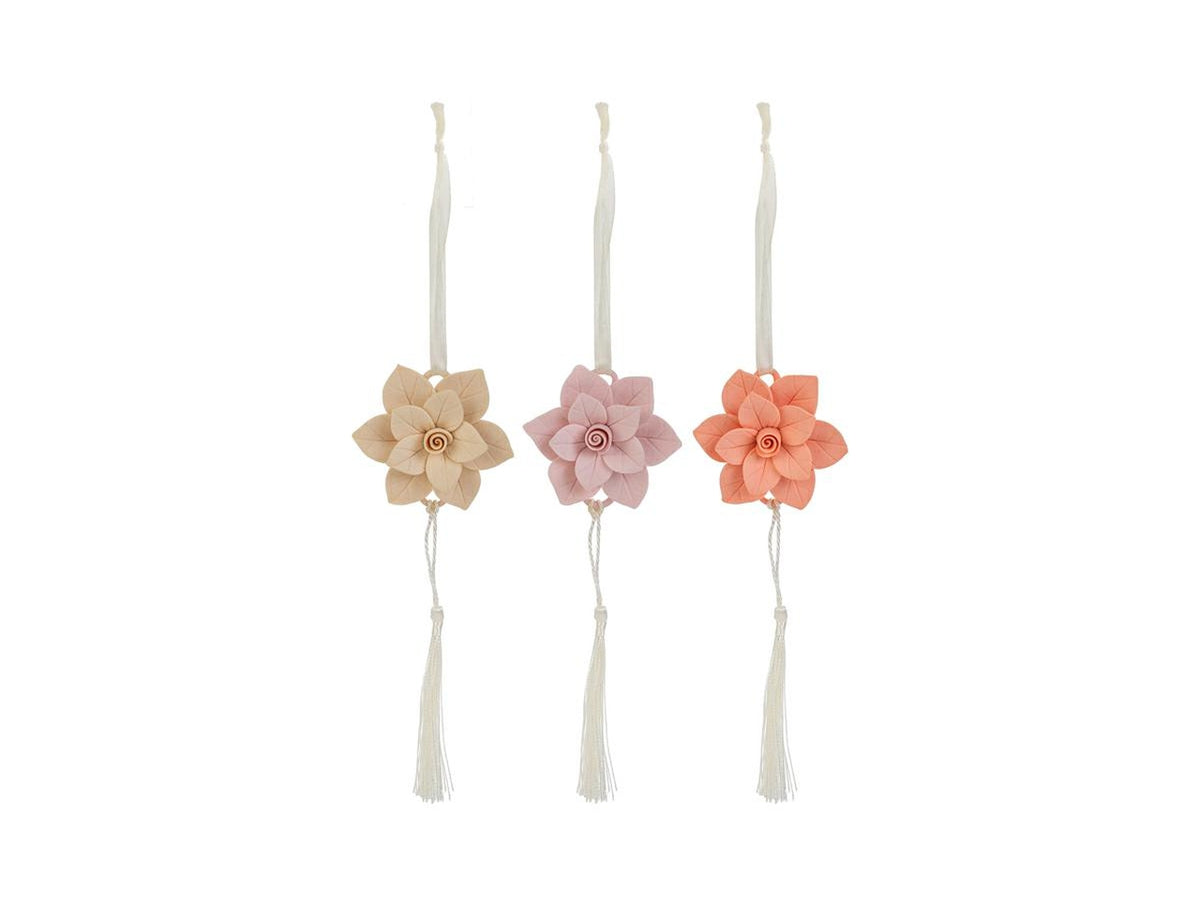 Appendino fiore con calamita 6x6cm in 3 colori assortiti