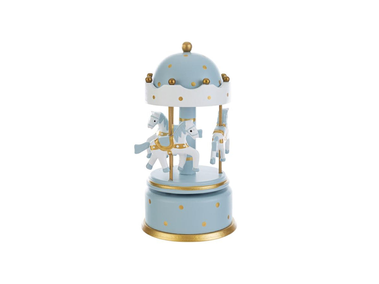 Giostrina carillon in legno 10,5x21cm celeste con astuccio abbinato