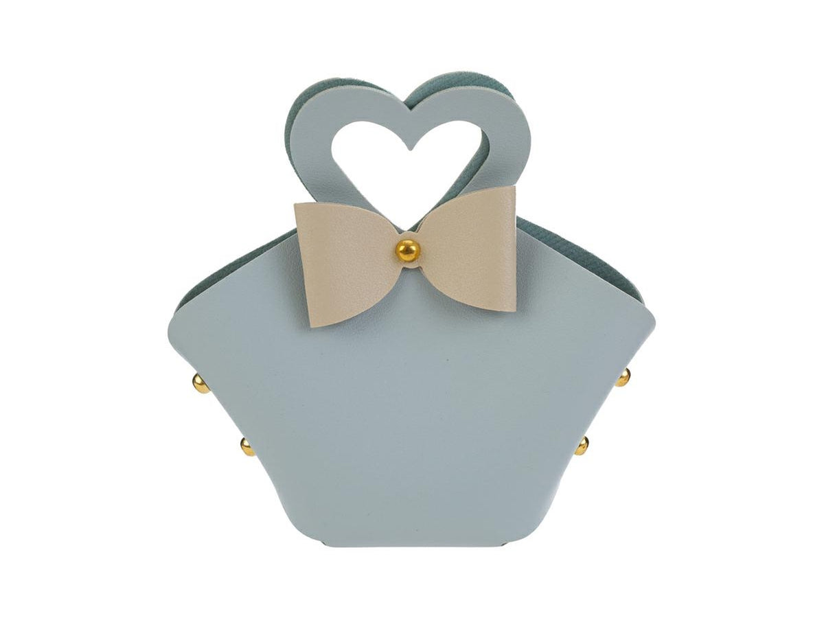 Borsetta similpelle 17x6x16cm celeste