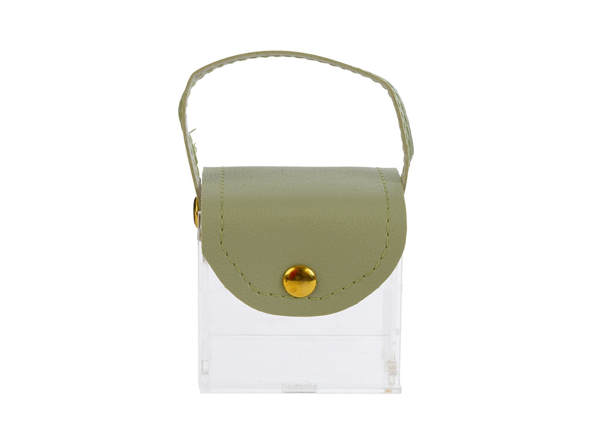Scatola borsetta in plexiglass 6x5x6cm verde
