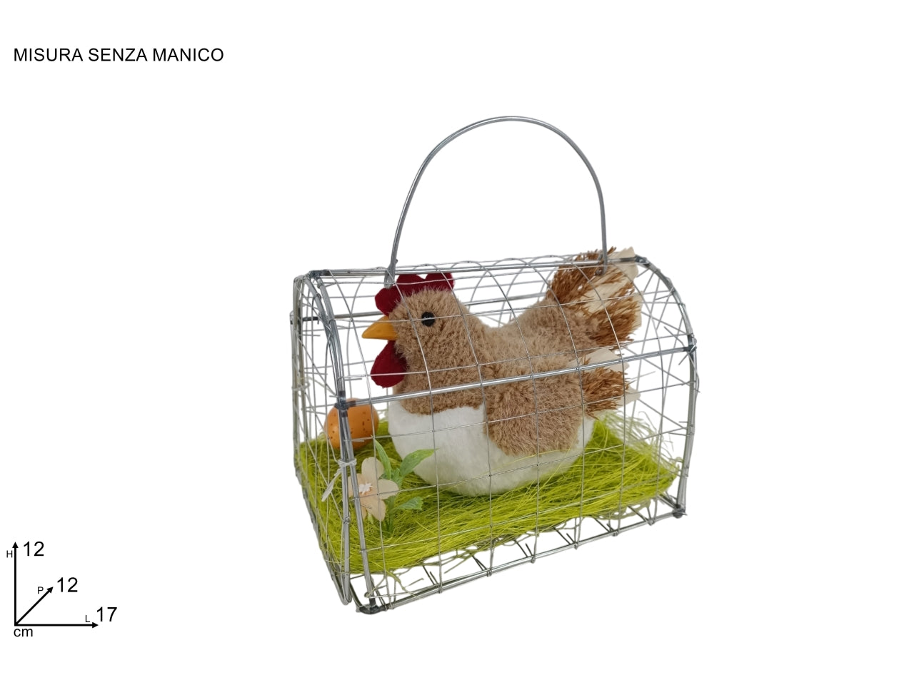 Gallina in gabbia metallo