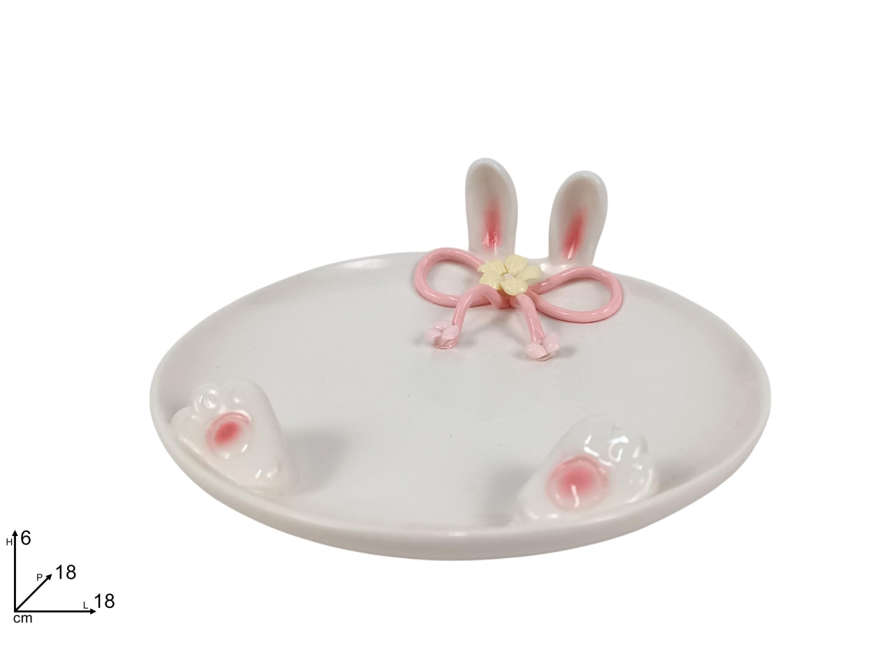 Vassoio con orecchie da coniglio in ceramica