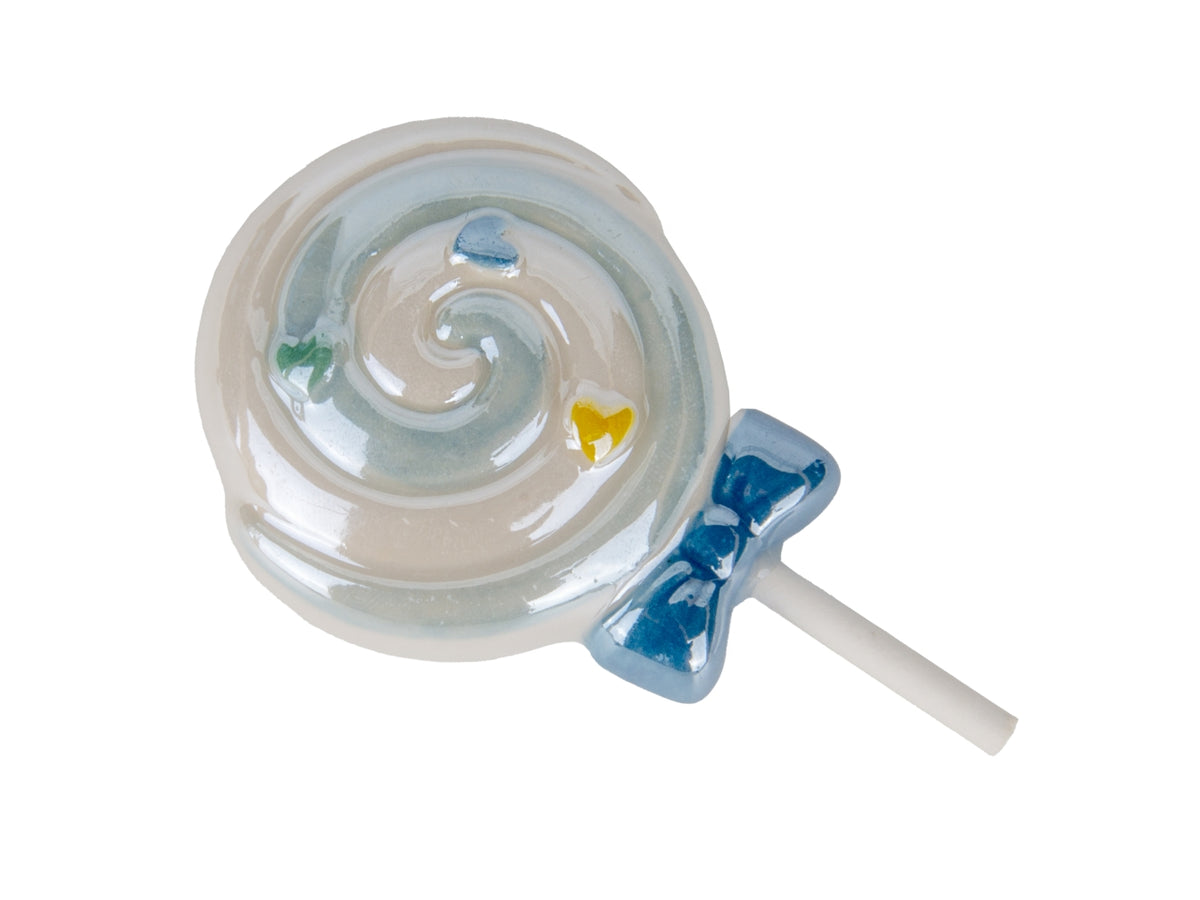 Lollipop lecca lecca baby magnete in porcellana 8cm celeste
