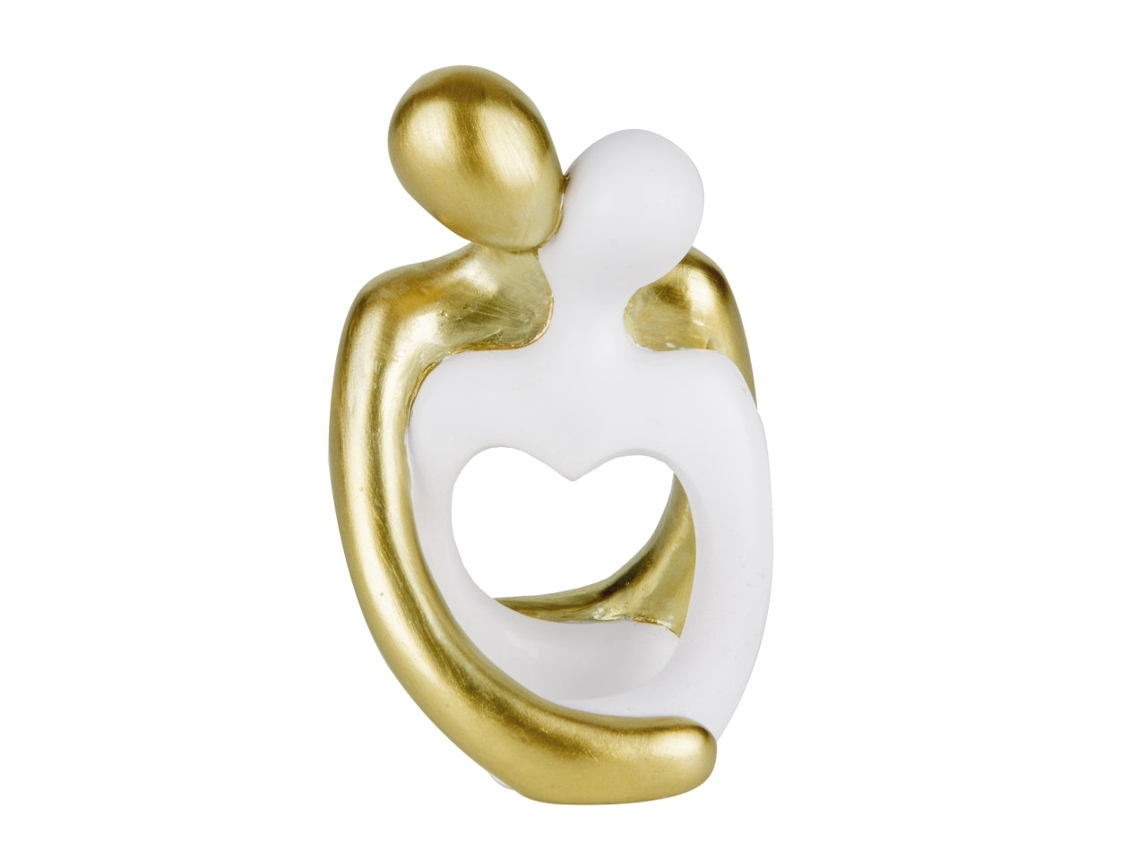 Romantic coppia in resina 8cm oro e bianco