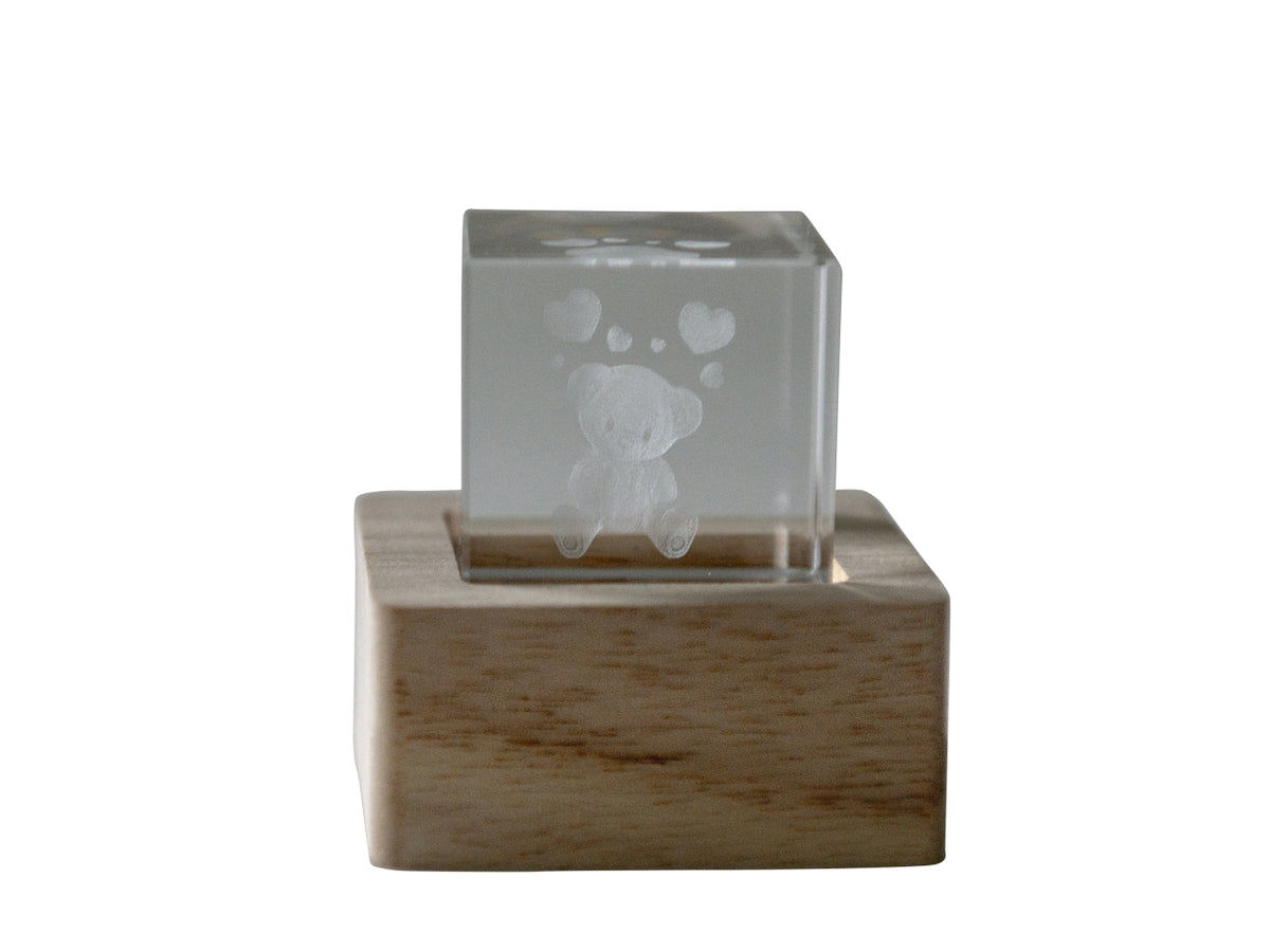 Lampo cubo crystal luminoso 6x6cm orsetto