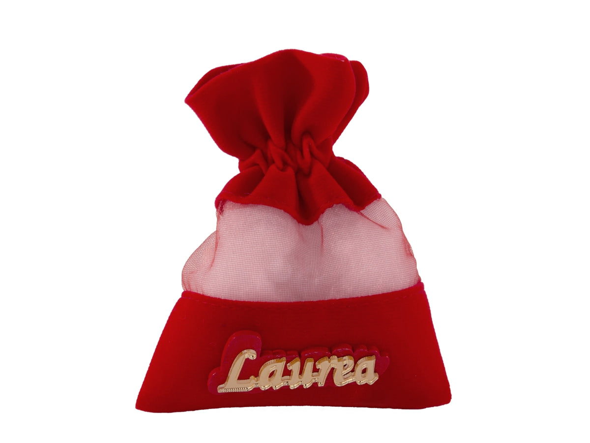 Universita' sacchetto portaconfetti laurea 8x10cm rosso