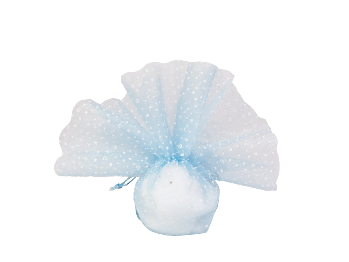 Spuma sacchetto pois 2 veli diametro 25cm celeste