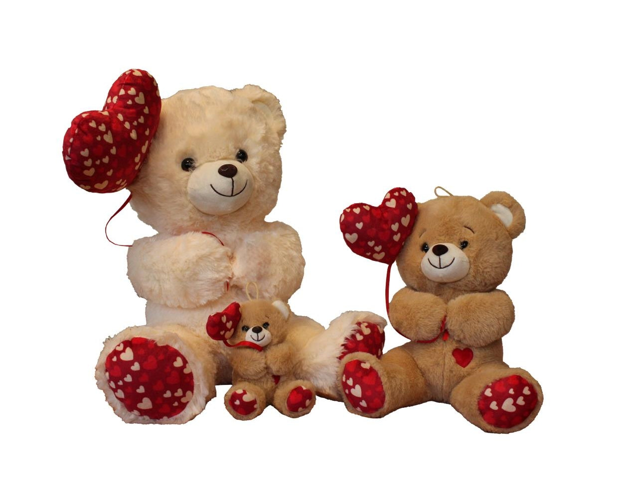 Orso peluche con palloncino cuore 45cm