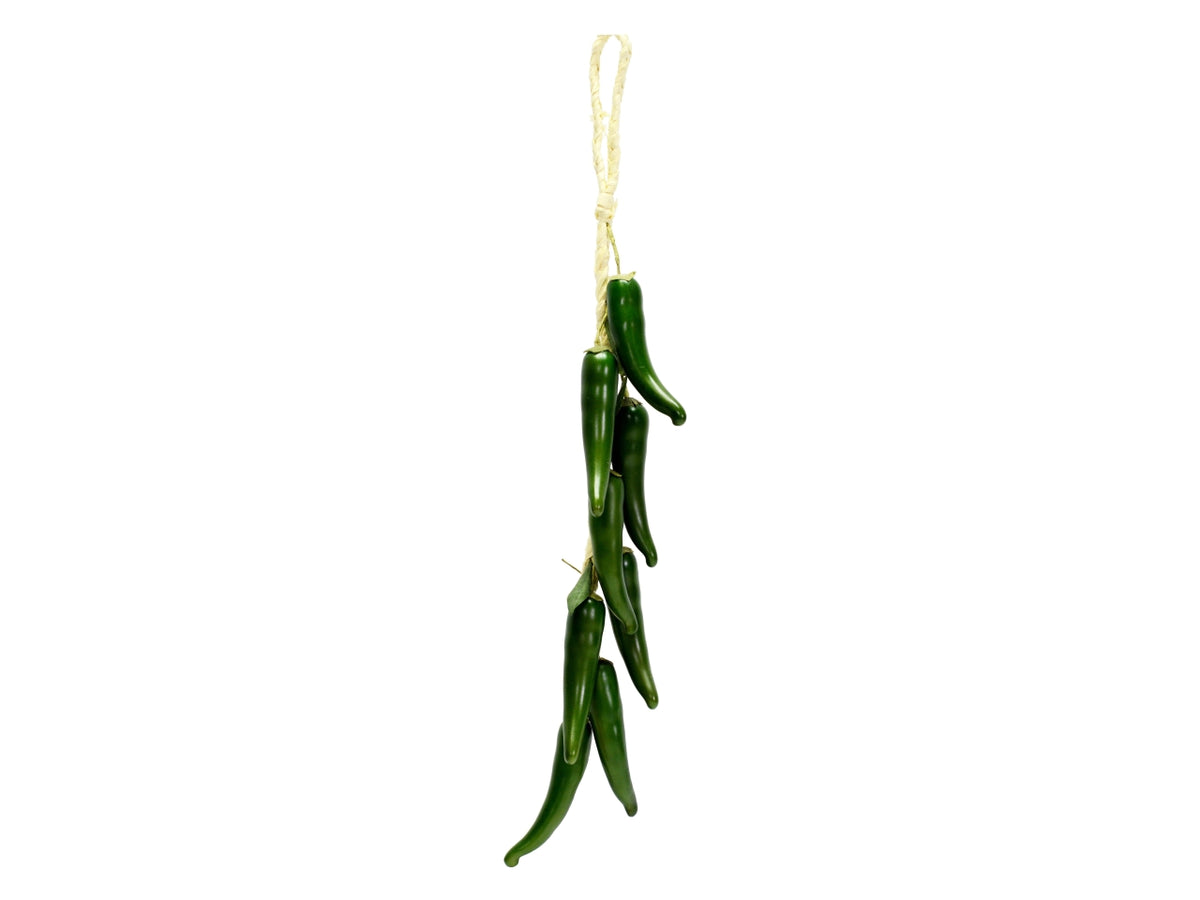 Treccia 8 peperoncini artificiali 10x50x3cm verde