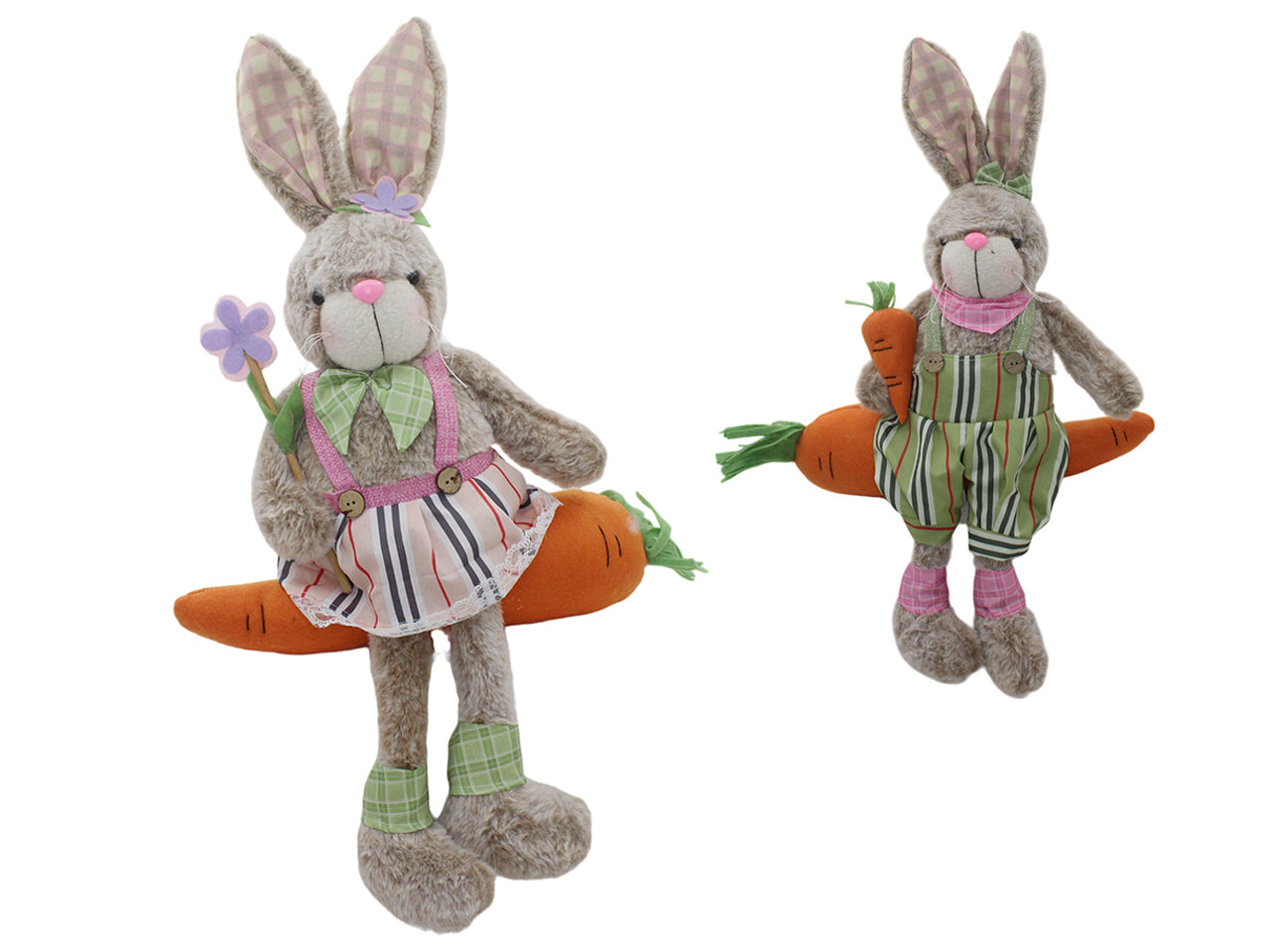 Peluche coniglio su carota boy/girl 36x56cm assortiti
