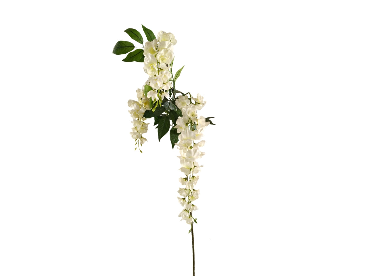 Glicine spruzzato con 3 rami 120 cm di colore crema