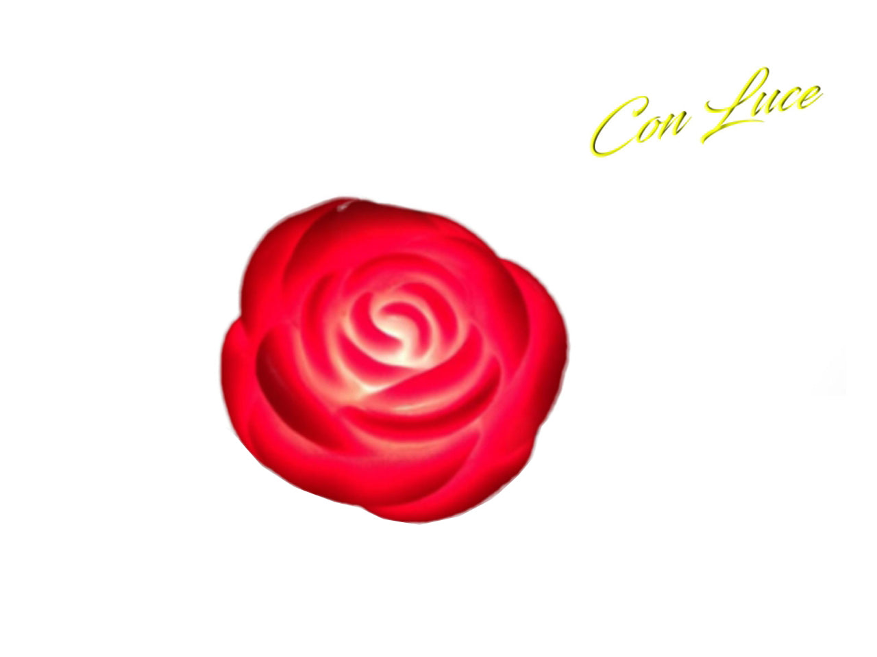 Rosa luminosa in plastica 6cm rossa
