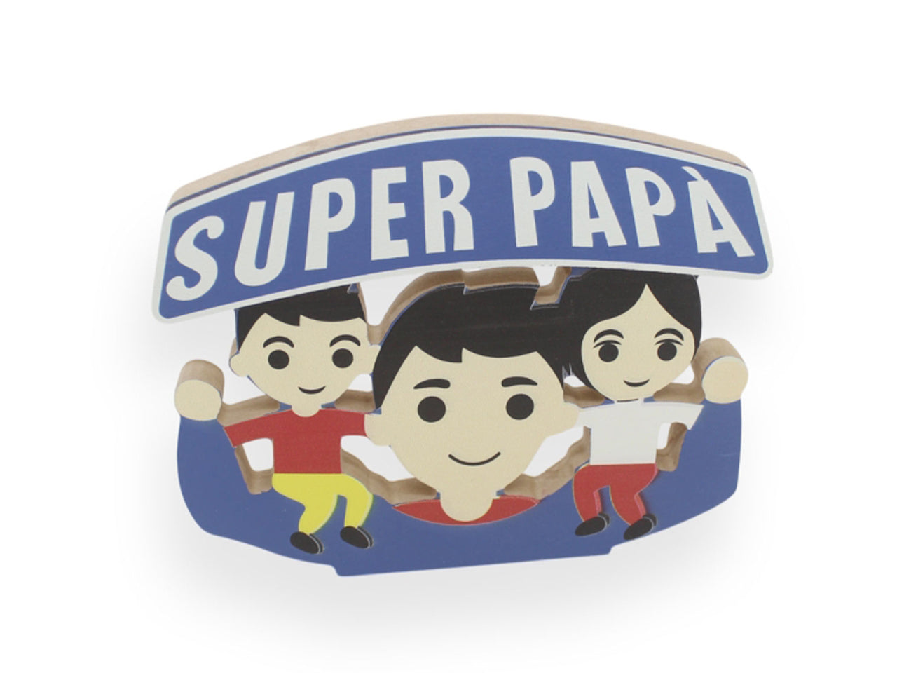 Scritta in legno 18x15cm super papa'