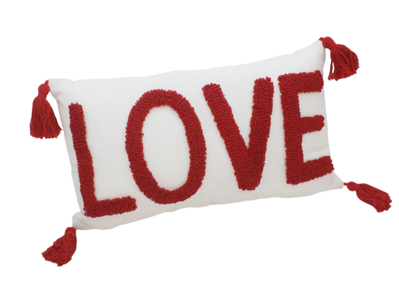 Cuscino rettangolare 30x50cm con ricamo love