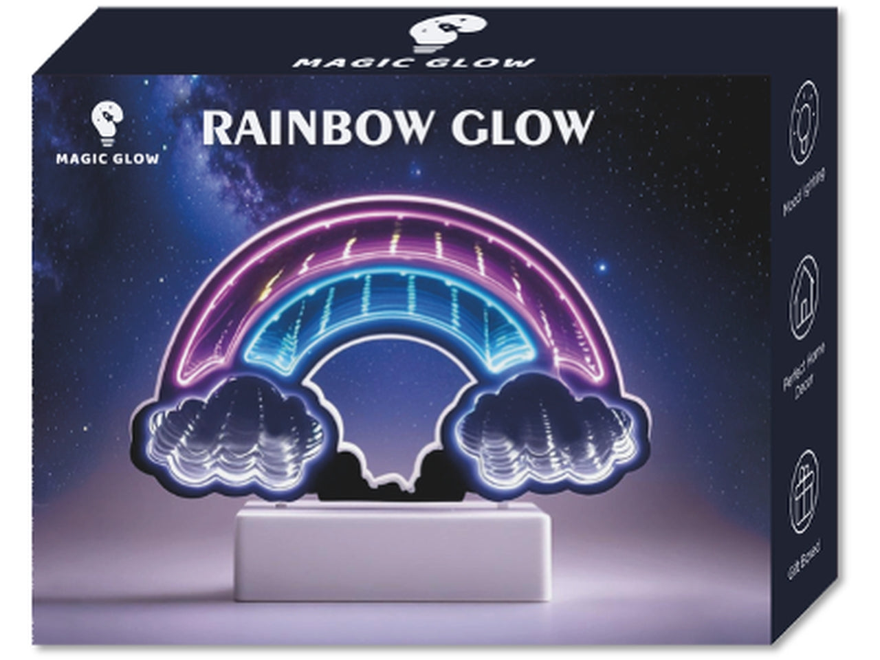 Rainbow glow infinity luce led multicolor 21,2x11,5x8cm a batteria