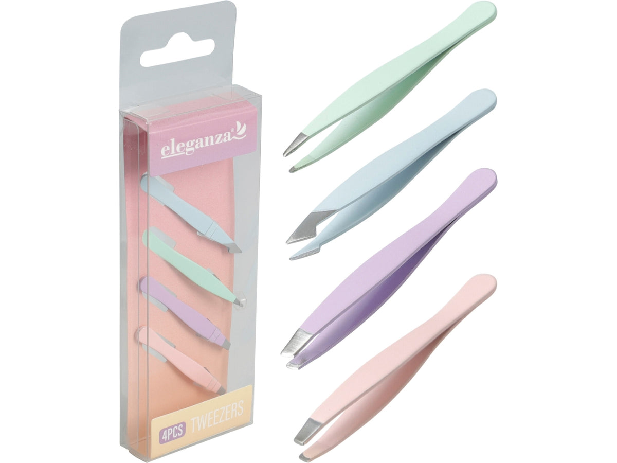 Pinzette inox 6cm  in confezione da 4 pezzi