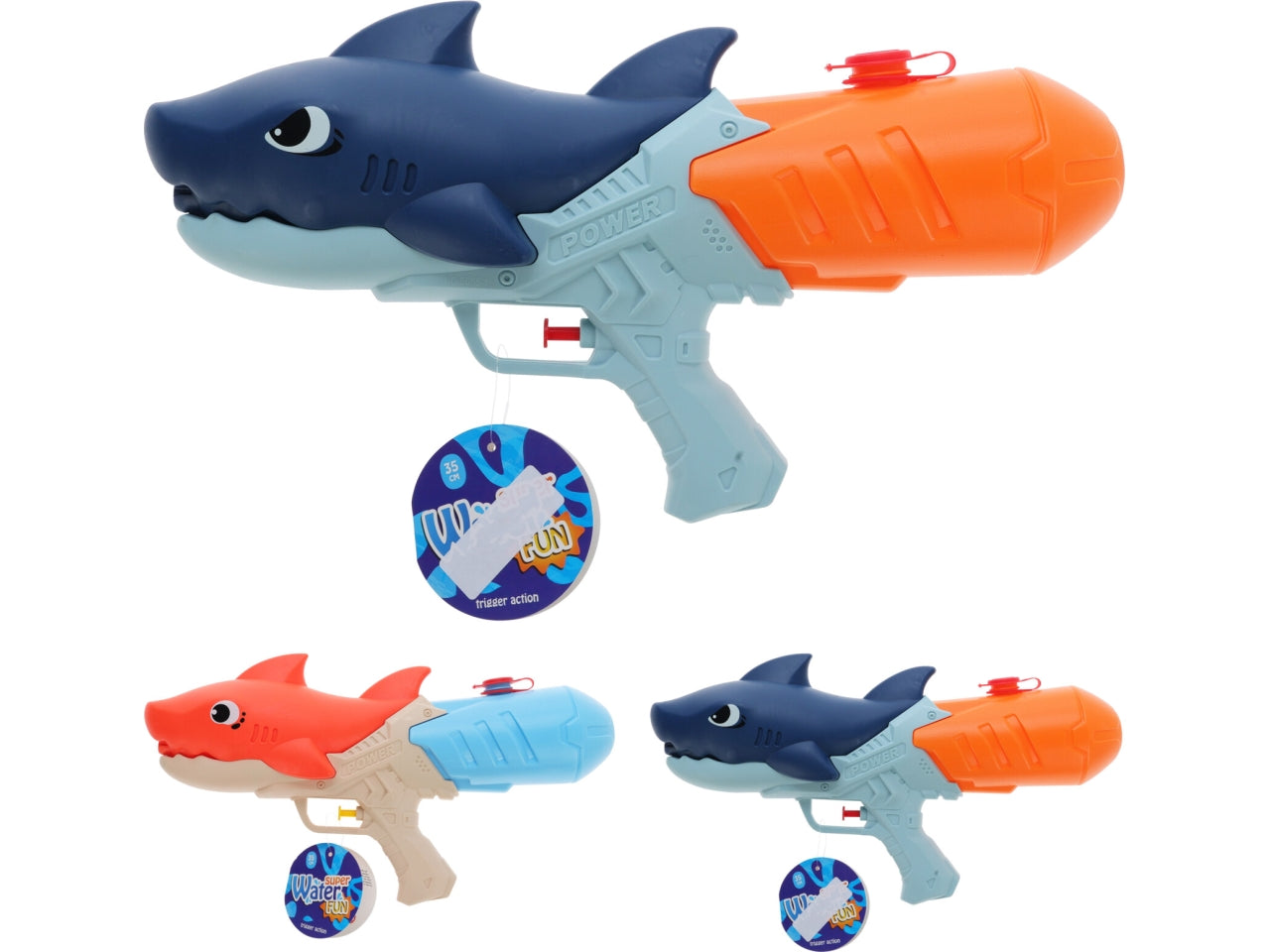 Pistola ad acqua squalo 35cm, 2 assortimenti