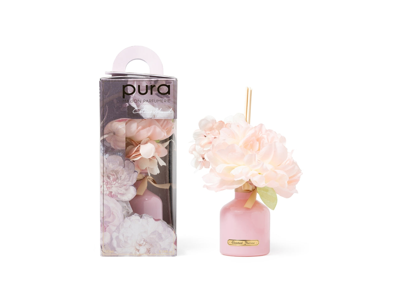 Diffusore con bacchette e fiori 120ml, fragranza citrus island