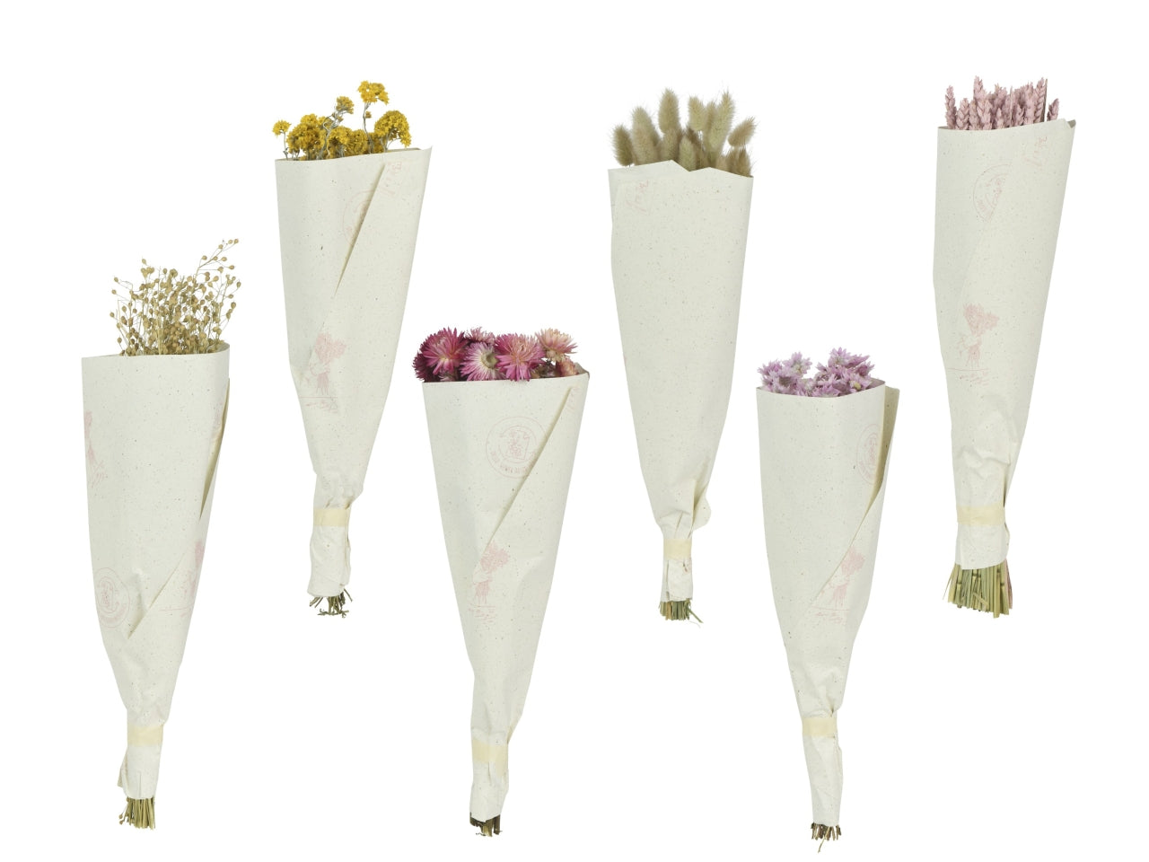 Mazzolino fiori secchi 6 assortiti 60x20xh.60cm