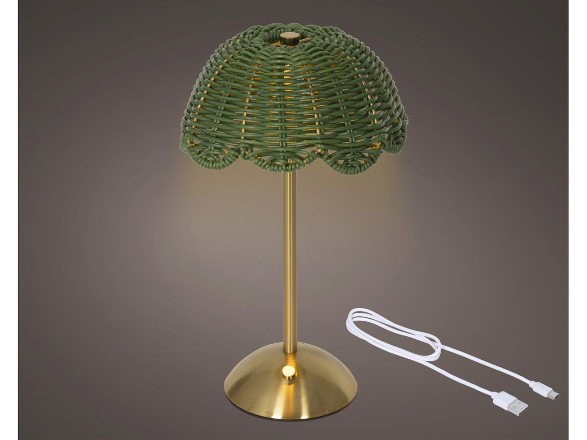 Lampada da tavolo c/led verde d.17.5xh.30cm