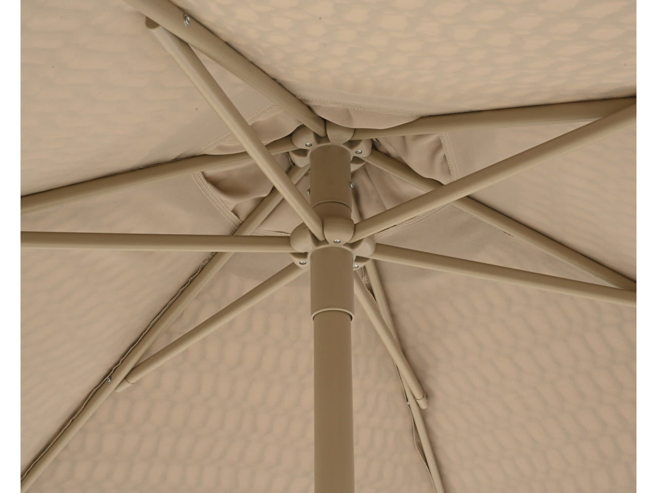 Ombrellone in alluminio con copertura uncinetto tortora d.209xh.220cm