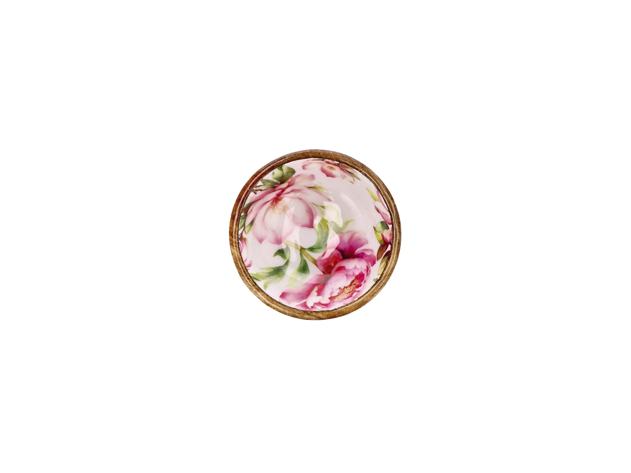 Iole ciotola 13xh.6cm in legno con decorazione floreale, 2 assortimenti