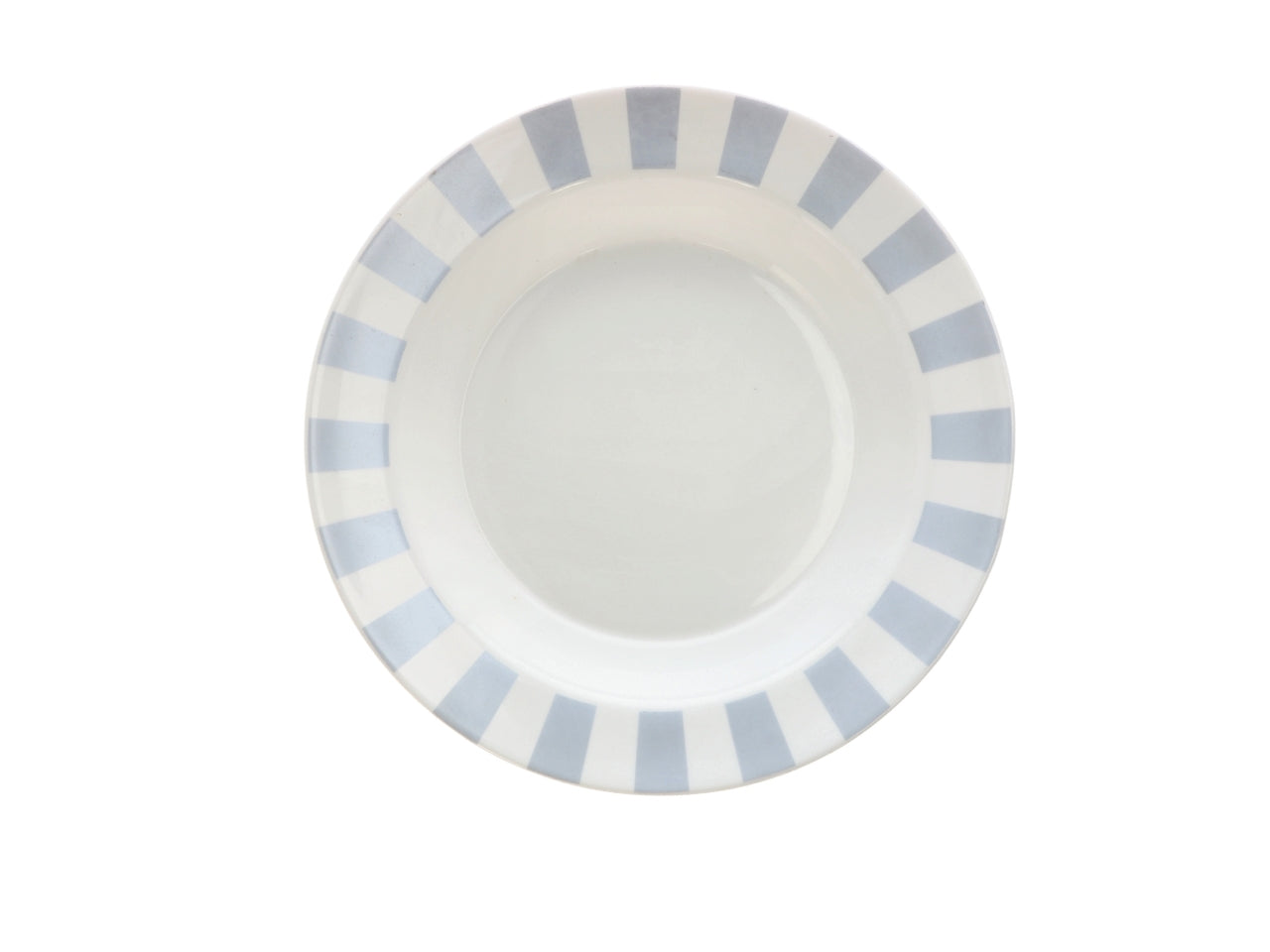 Opale servizio piatti da 18 pezzi bianco con bordo rigato, 2 assortimenti