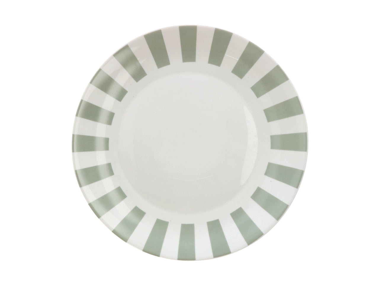 Opale servizio piatti da 18 pezzi bianco con bordo rigato, 2 assortimenti