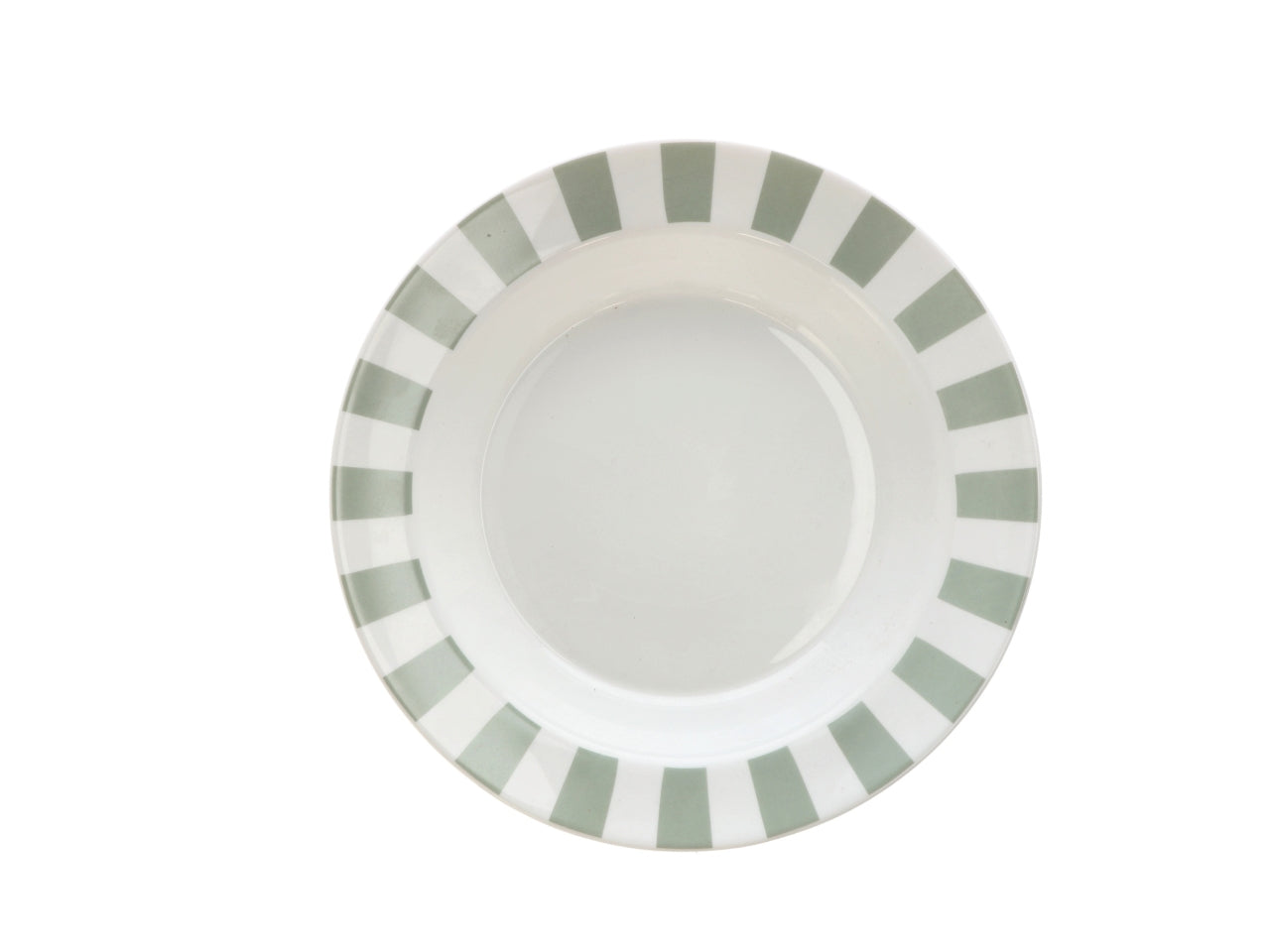 Opale servizio piatti da 18 pezzi bianco con bordo rigato, 2 assortimenti
