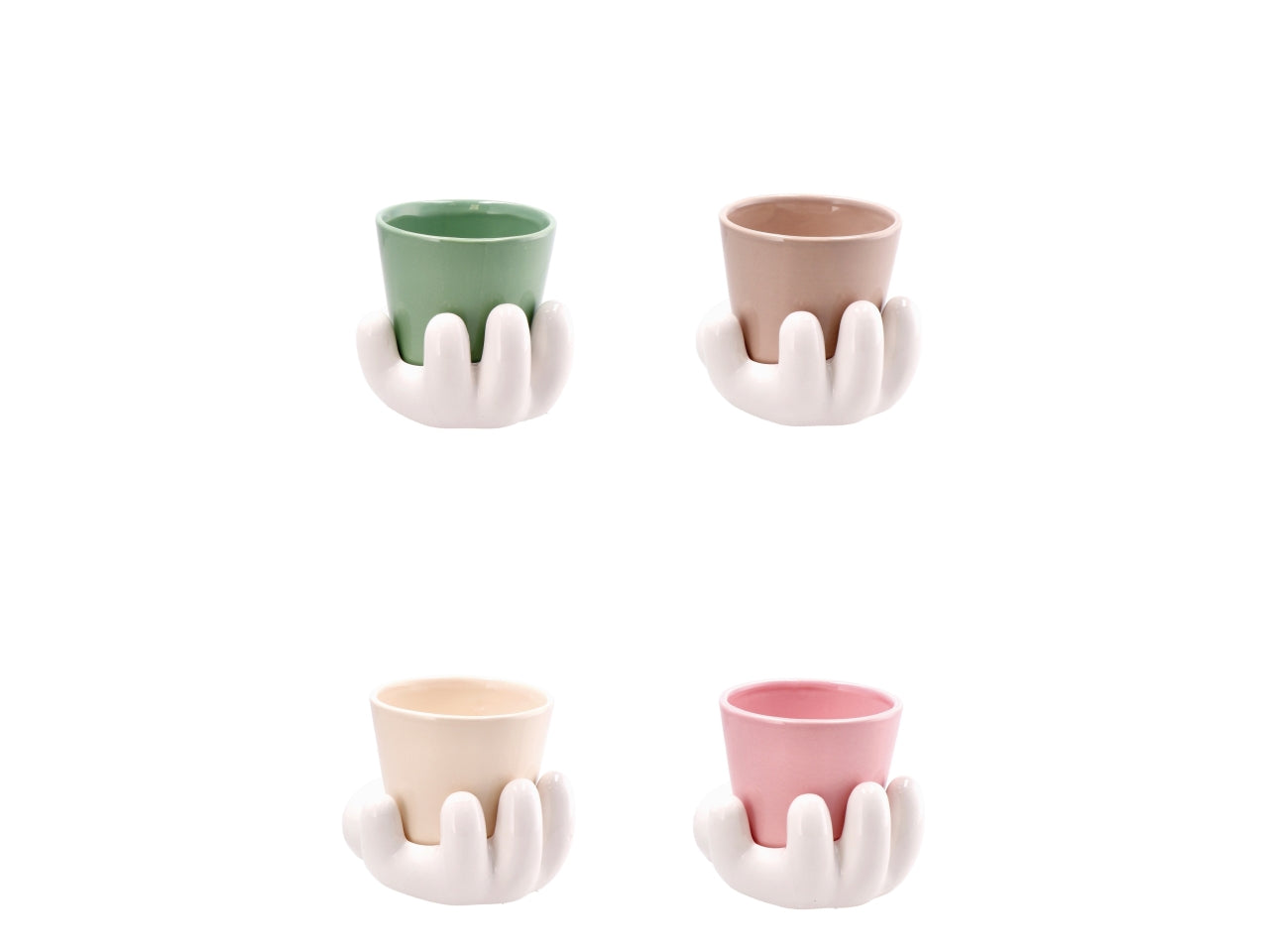 Dolom cartoon vaso su mano 17x13xh13cm, 4 colori assortiti