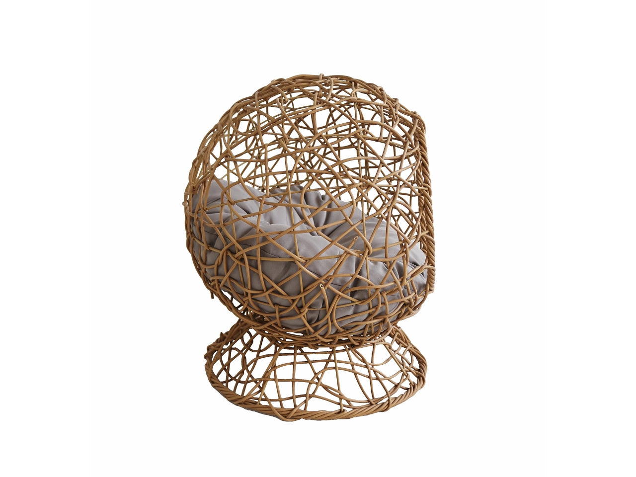 Cuccia tonda su base naturale con cuscino d.45xh.75cm