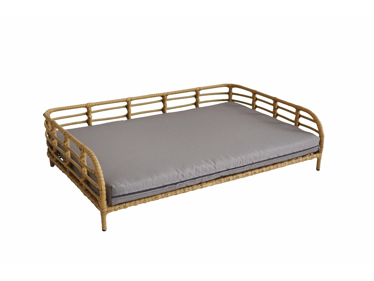 Cuccia lettino rettangolare naturale con cuscino 75x49xh.18cm