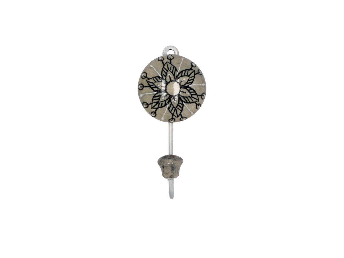 Appendino 1 gancio in ceramica e ferro 6x12cm, 9 varianti assortite
