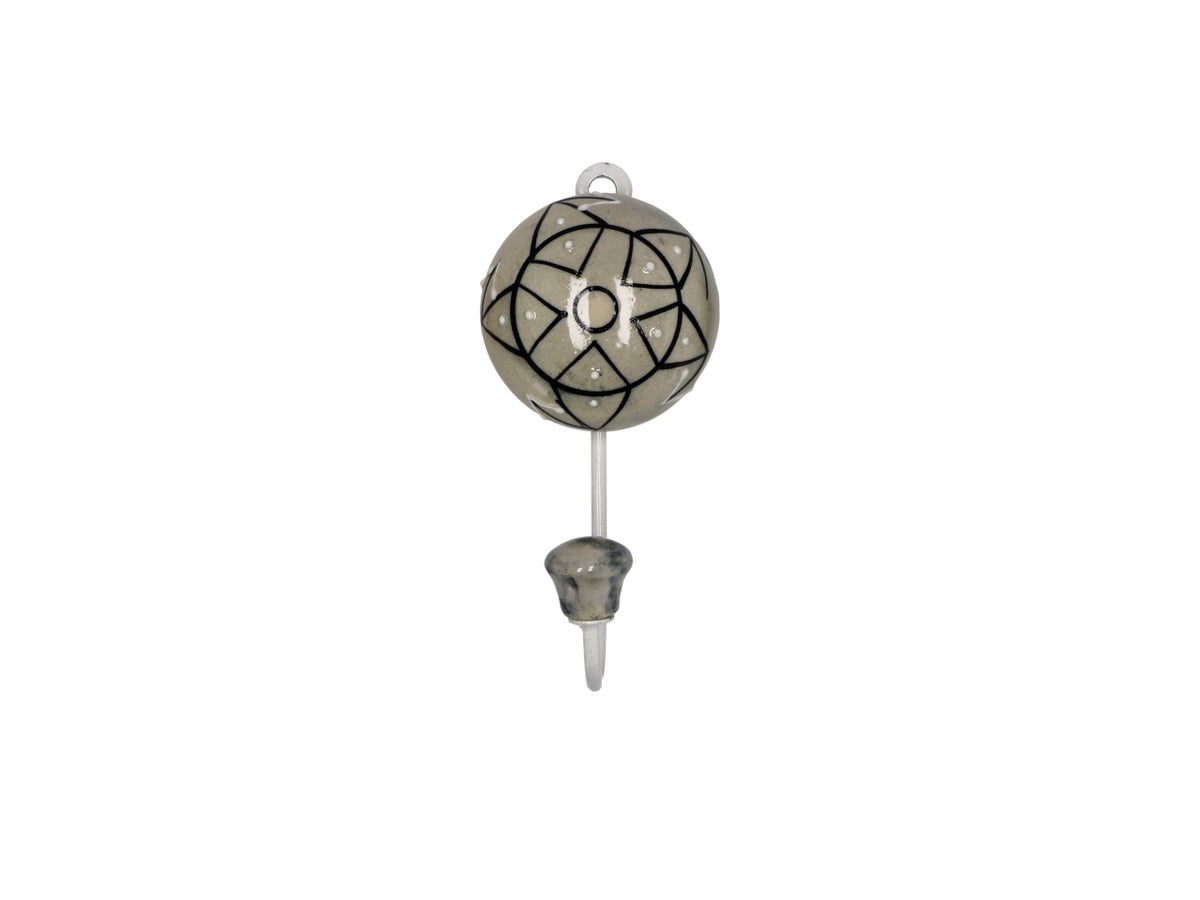 Appendino 1 gancio in ceramica e ferro 6x12cm, 9 varianti assortite
