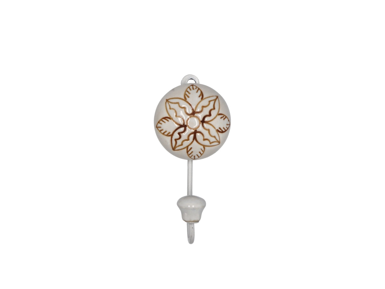 Appendino 1 gancio in ceramica e ferro 6x12cm, 9 varianti assortite
