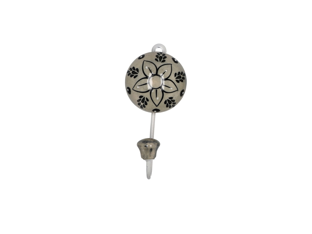 Appendino 1 gancio in ceramica e ferro 6x12cm, 9 varianti assortite